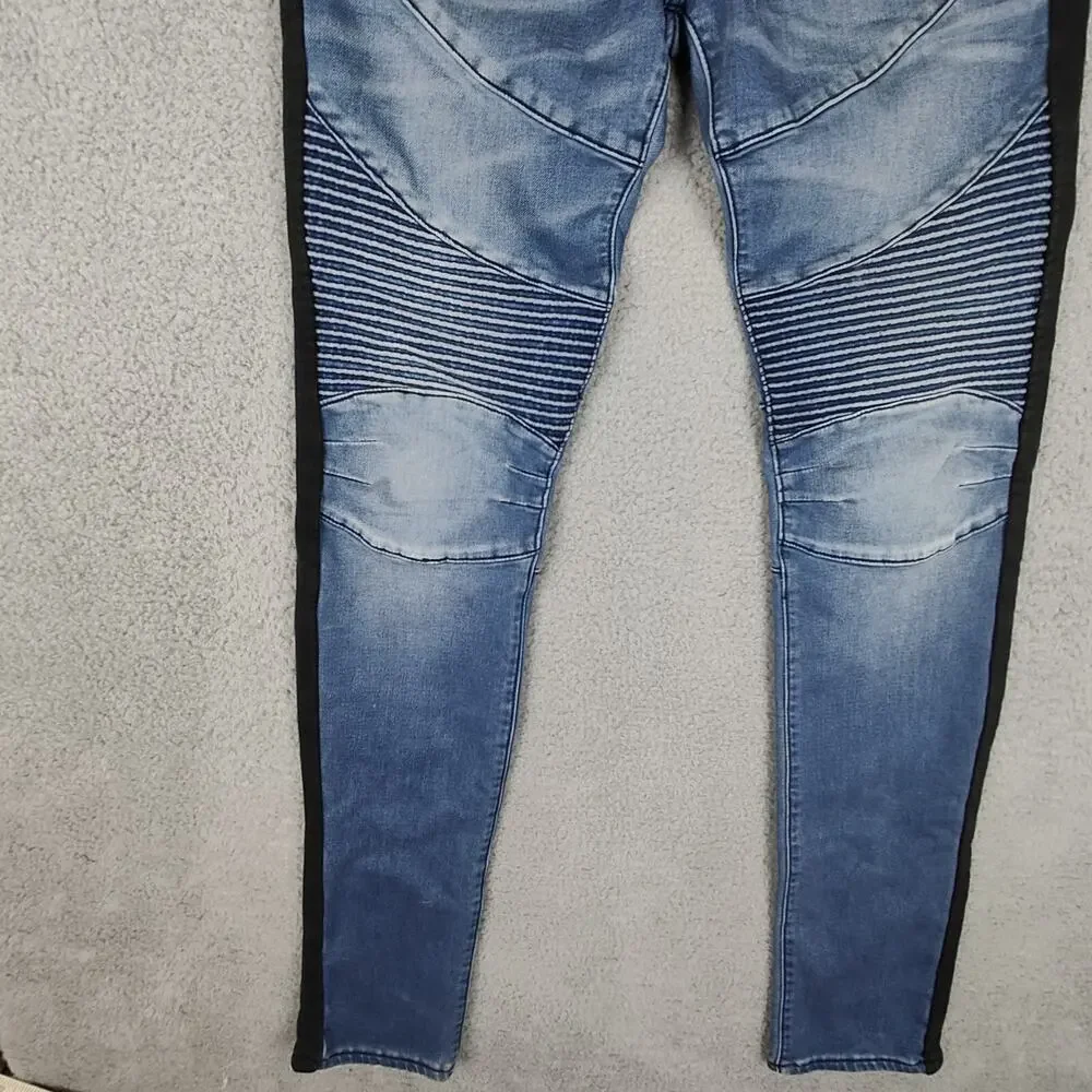 True Religion Rocco Jeans Mens 30X33 Blue Relaxed Skinny Jeans Denim Retro Look